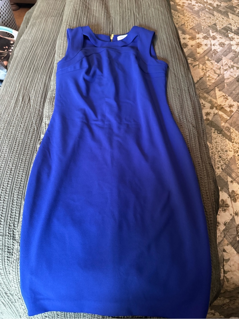 Calvin Klein Cobalt Blue Sleeveless Sheath Dress